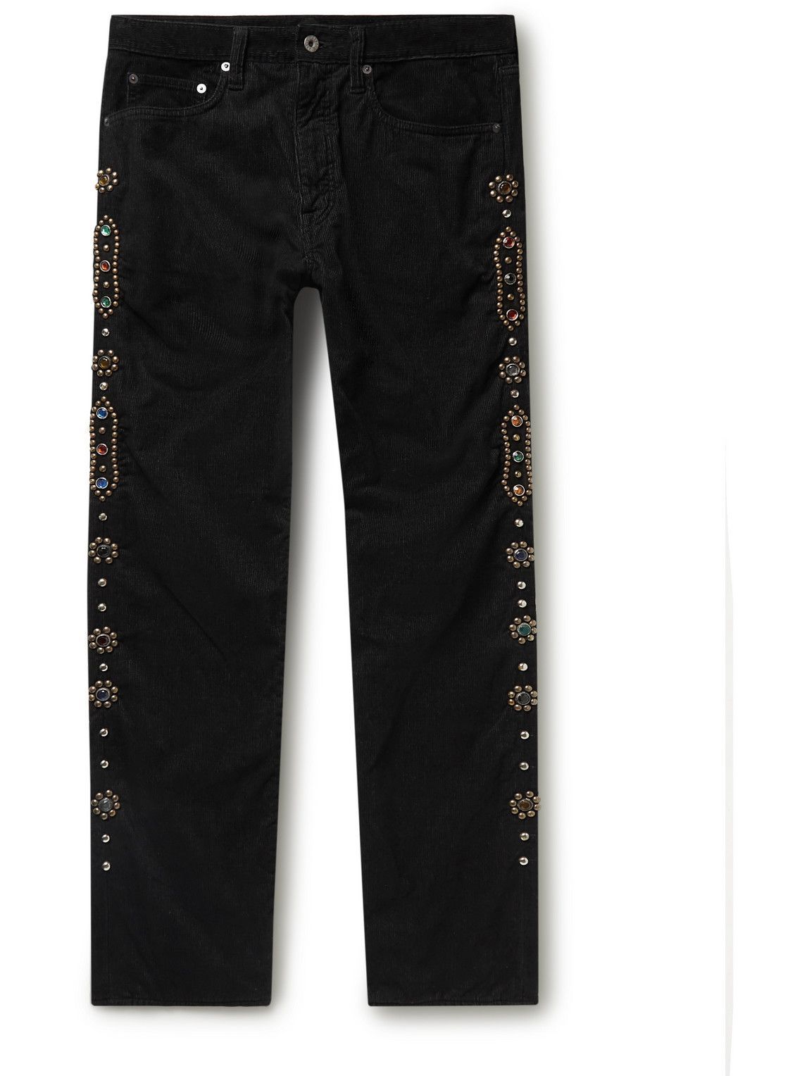 Straight-Leg Embellished Cotton-Blend 