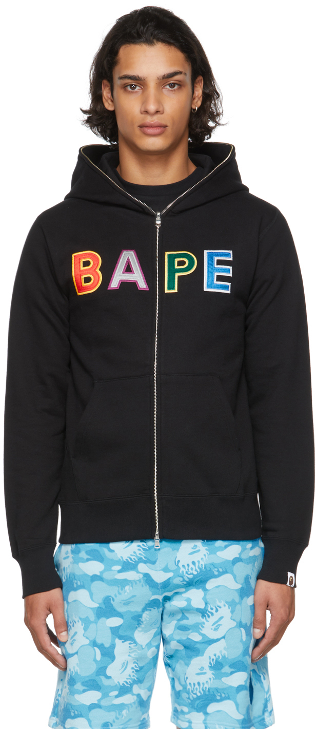 diamant Jasje publiek BAPE Black Logo Zip Hoodie A Bathing Ape