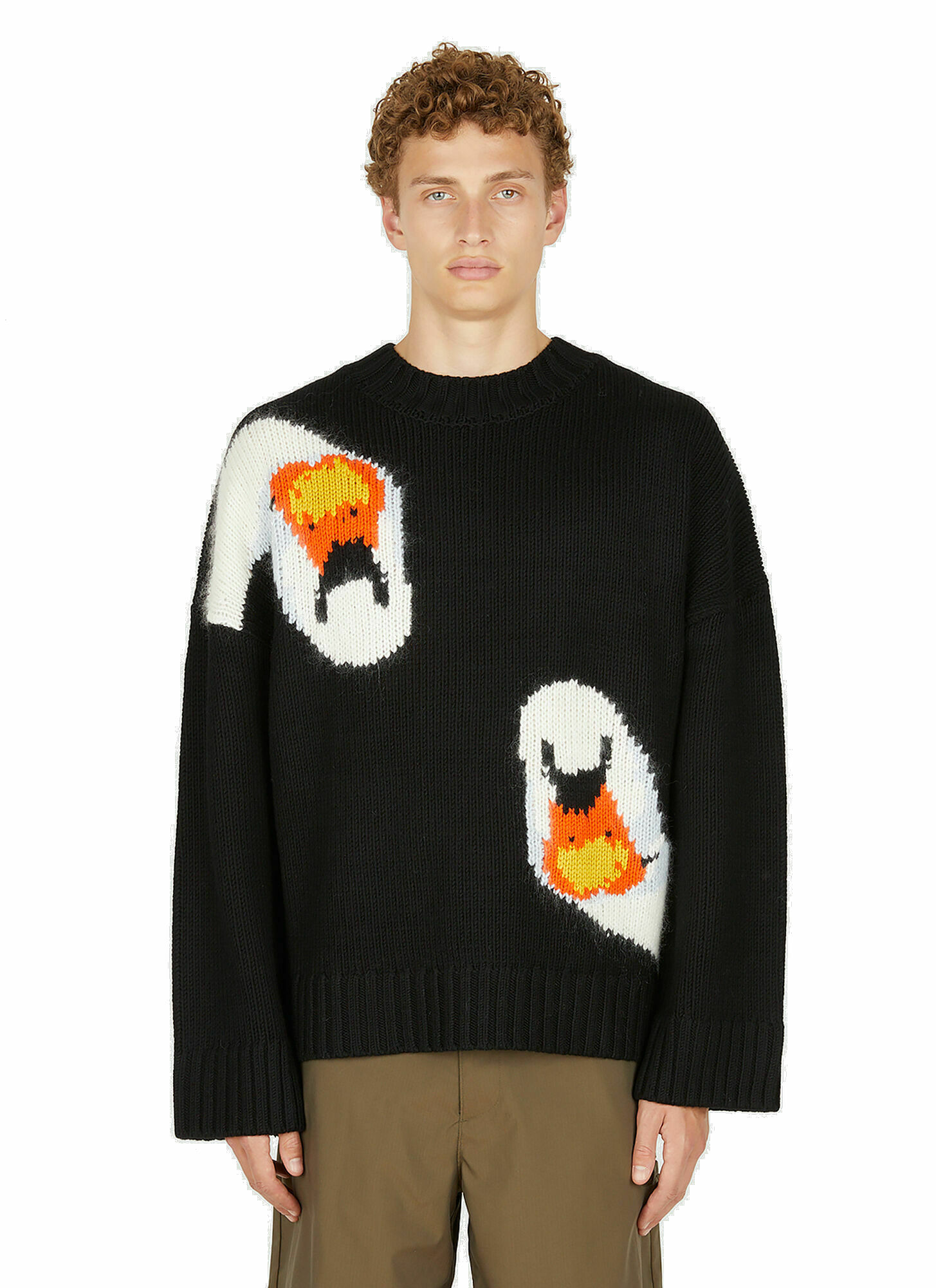 Photo: Oversized Swan Knitted Sweater in Black