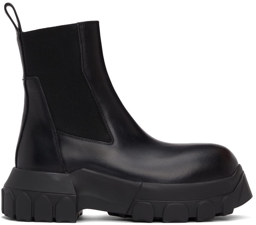 rick owens black beetle bozo tractor boots