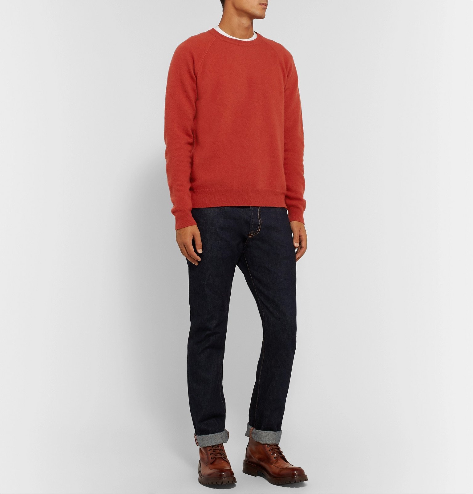 Altea - Virgin Wool and Cashmere-Blend Sweater - Orange Altea