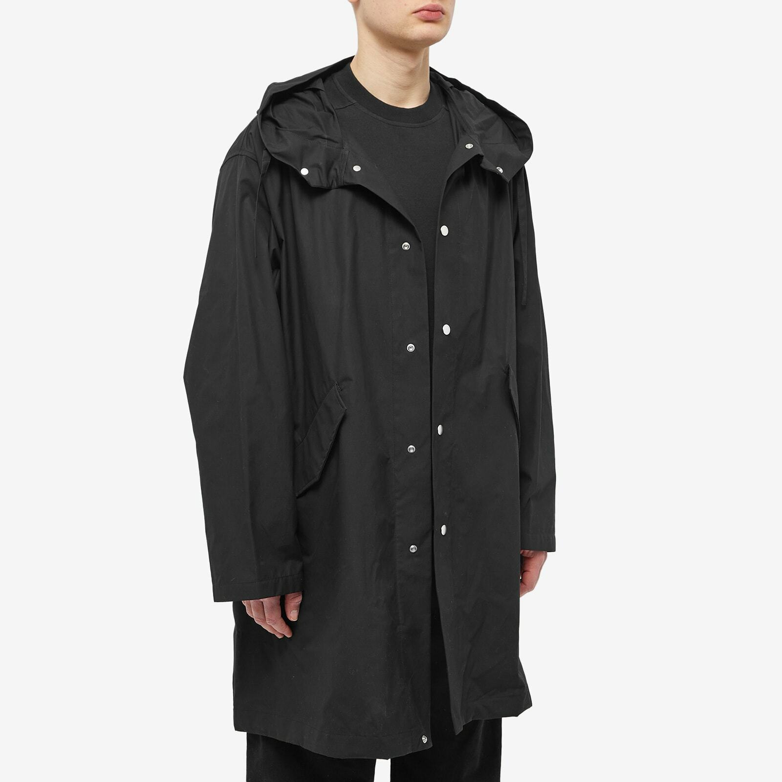 Jil Sander Men's Back Logo Parka Jacket in Black Jil Sander