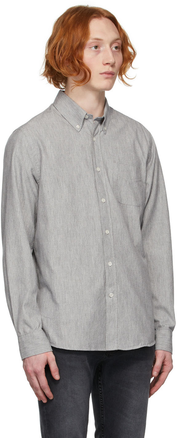 Nudie Jeans Black & White John Salt & Pepper Shirt Nudie Jeans Co