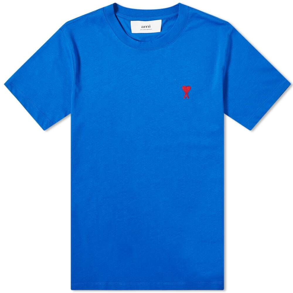 Photo: AMI Men's A Heart T-Shirt in Royal Blue