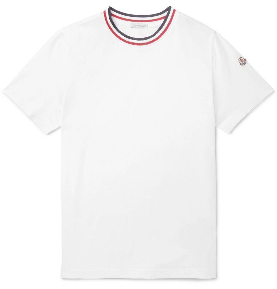 Webbing-Trimmed Cotton-Jersey T-Shirt 