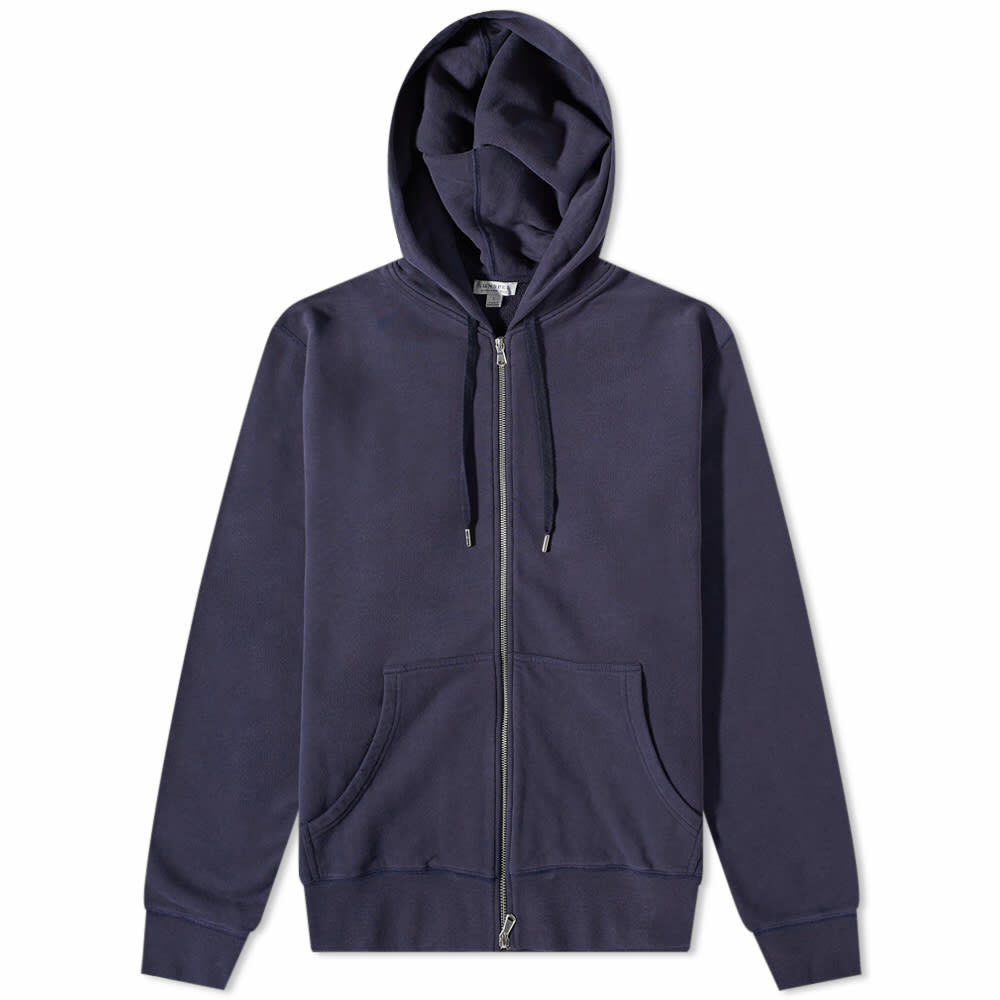 Sunspel Men's Loopback Zip Hoody in Navy Sunspel