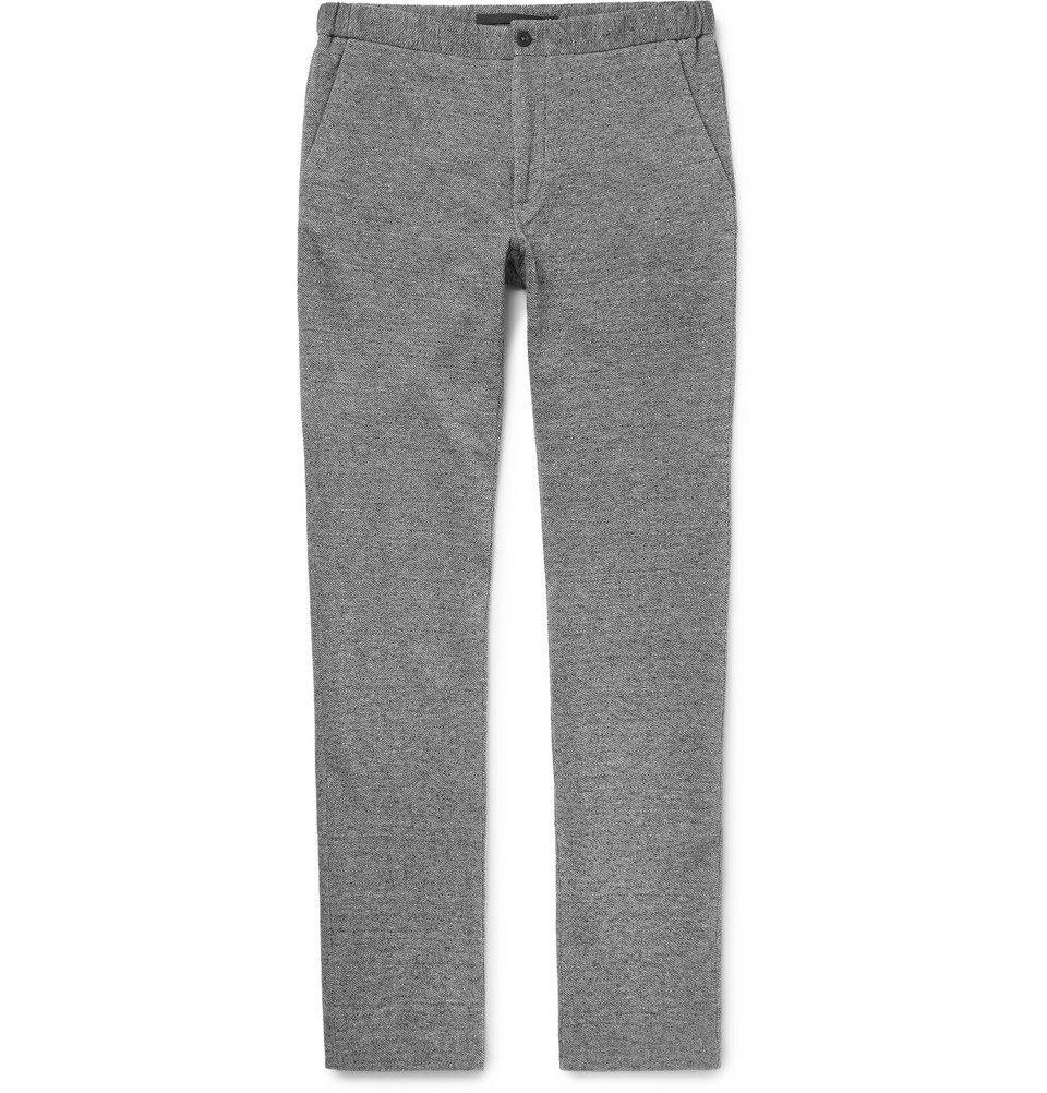 Linen-Blend Trousers - Men - Gray Incotex