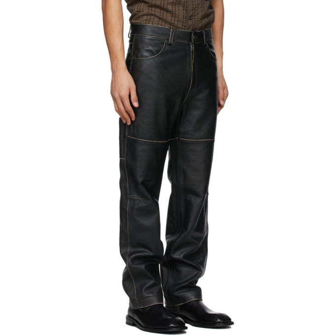 Andersson Bell Black Leather Paneled Pants Andersson Bell