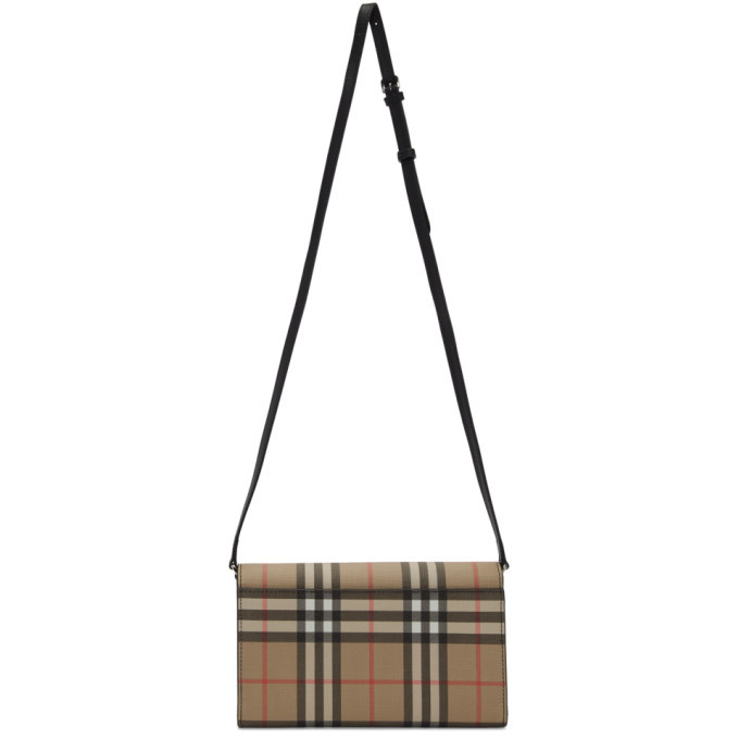 Burberry Beige E-Canvas Vintage Check Hannah CH Bag Burberry