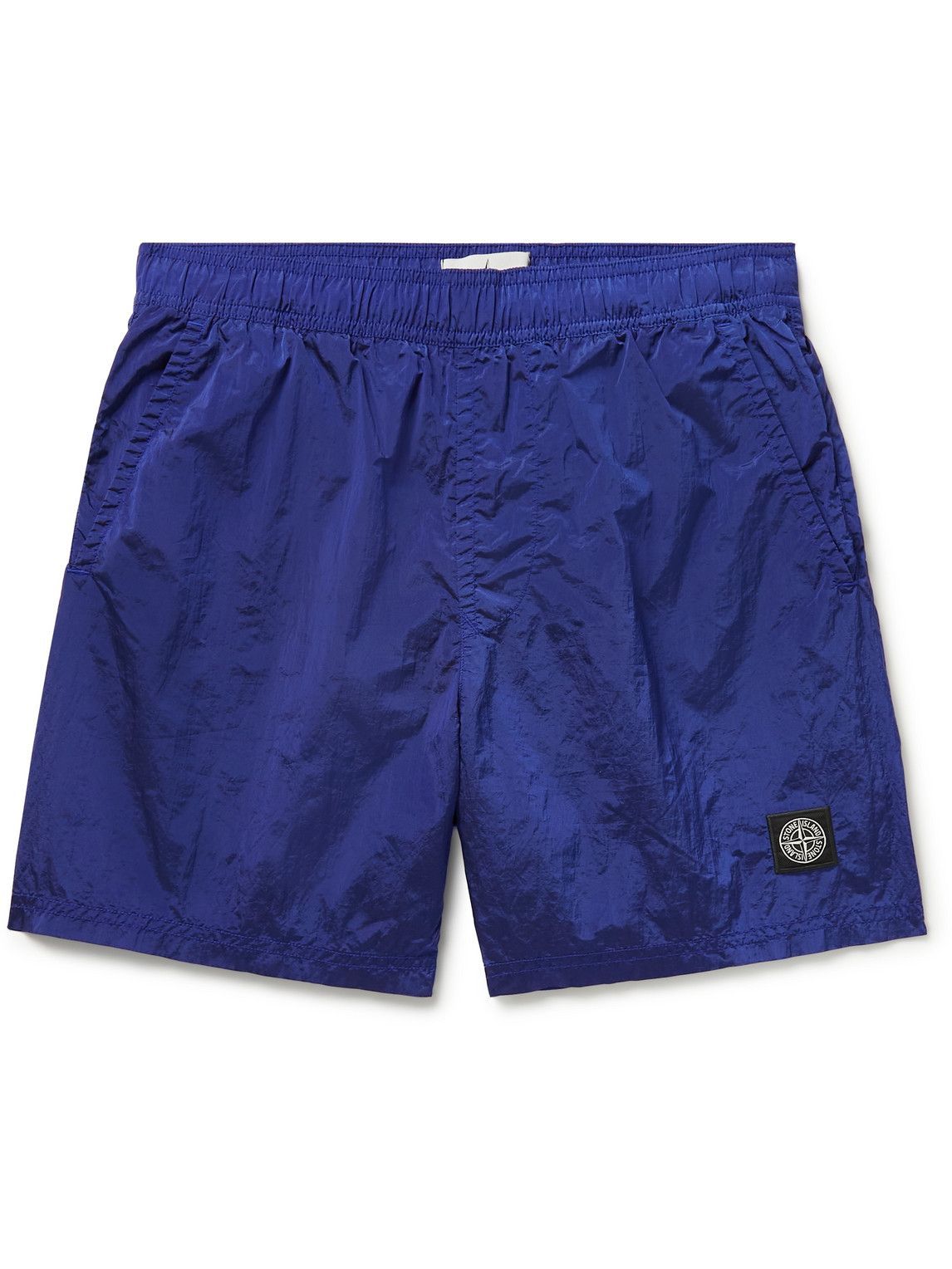 Stone Island - Mid-Length Logo-Appliquéd ECONYL Swim Shorts - Blue ...