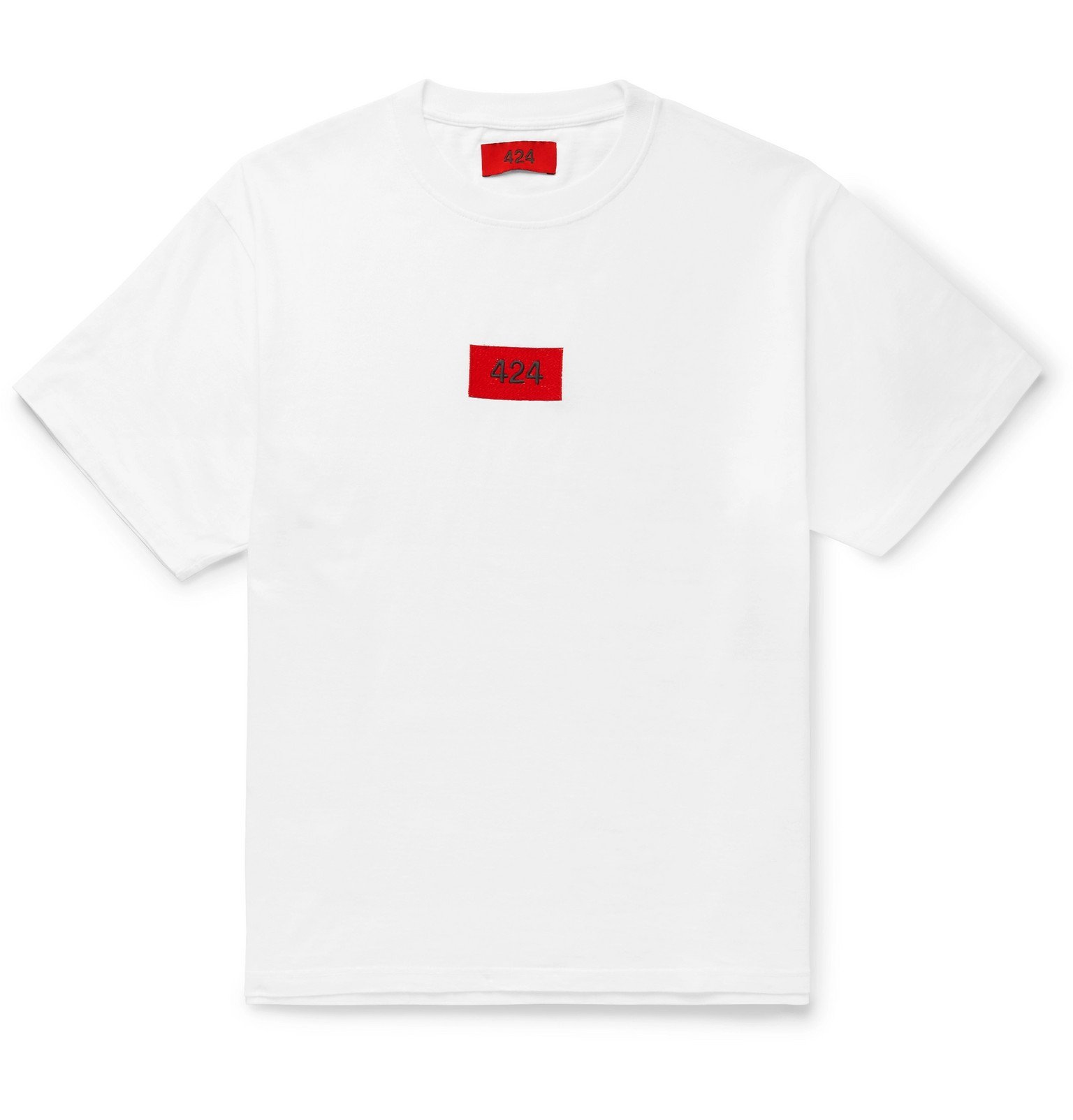 424 - Logo-Embroidered Cotton-Jersey T-Shirt - White 424