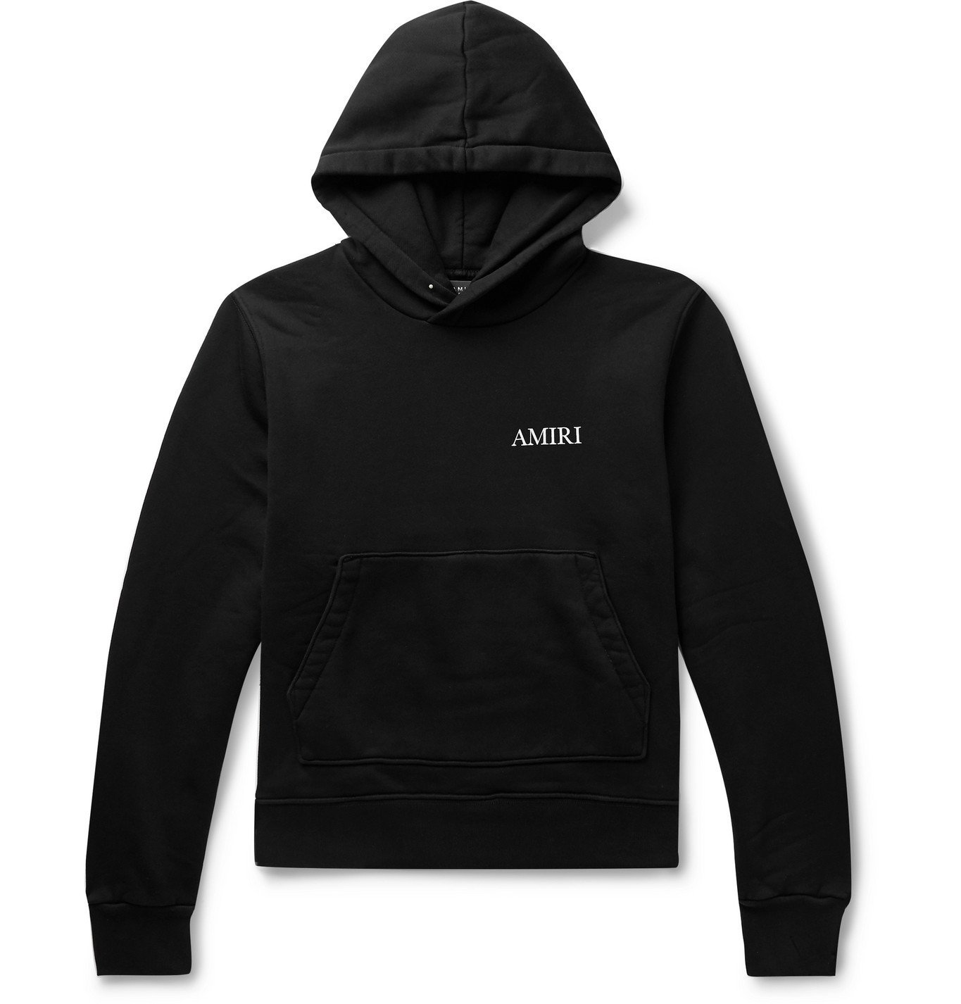 AMIRI - Printed Loopback Cotton-Jersey Hoodie - Black Amiri