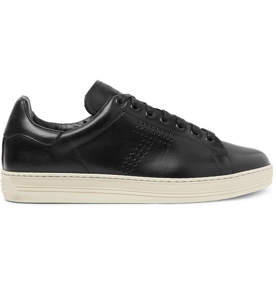 TOM FORD - Warwick Perforated Leather Sneakers - Men - Black TOM FORD