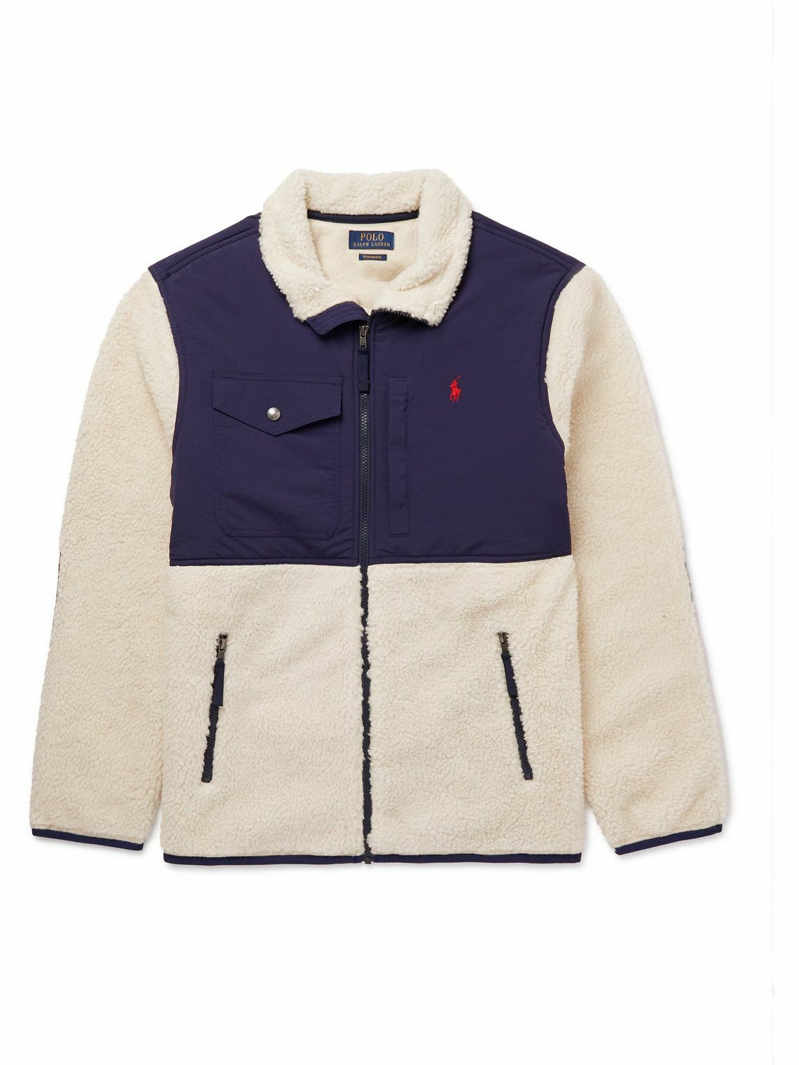 Photo: Polo Ralph Lauren - Logo-Embroidered Recycled Shell and Fleece Jacket - Neutrals