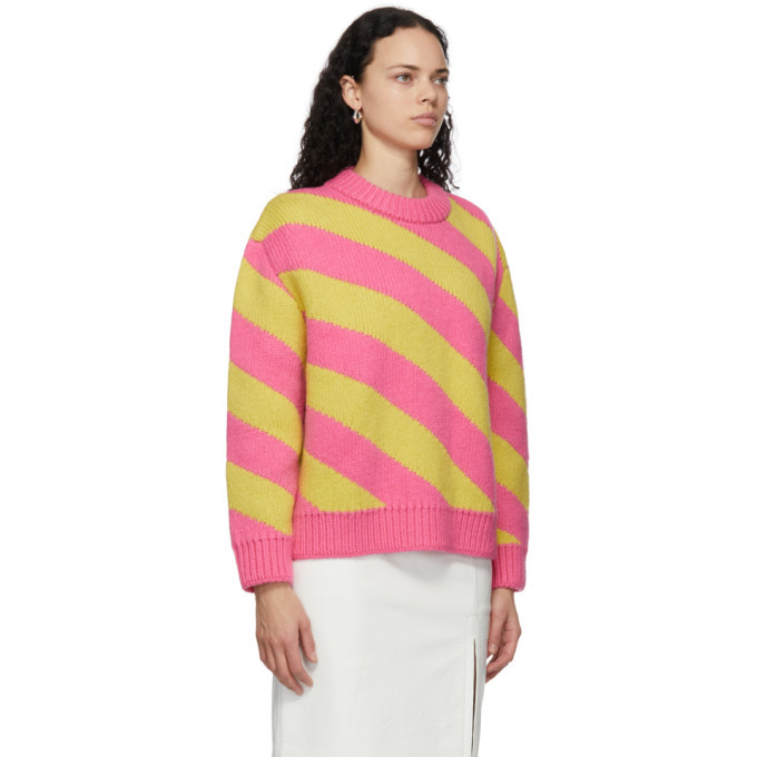 Yellow Diagonal Stripe Sweater