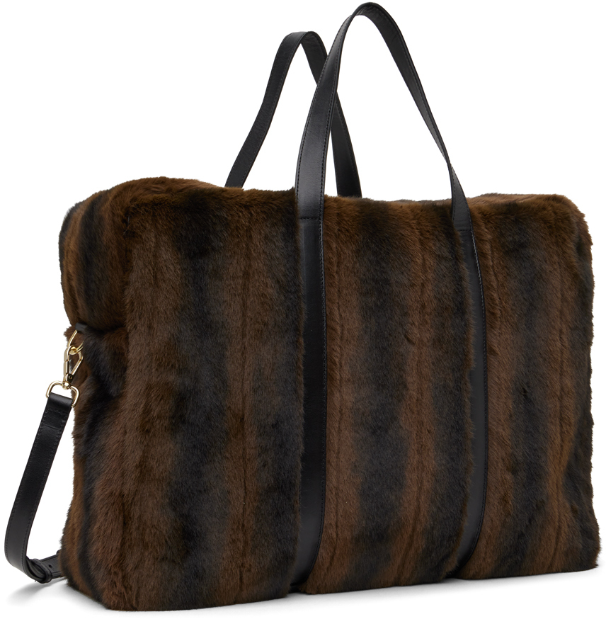 Ernest W. Baker Brown FauxFur Duffle Bag Ernest W. Baker