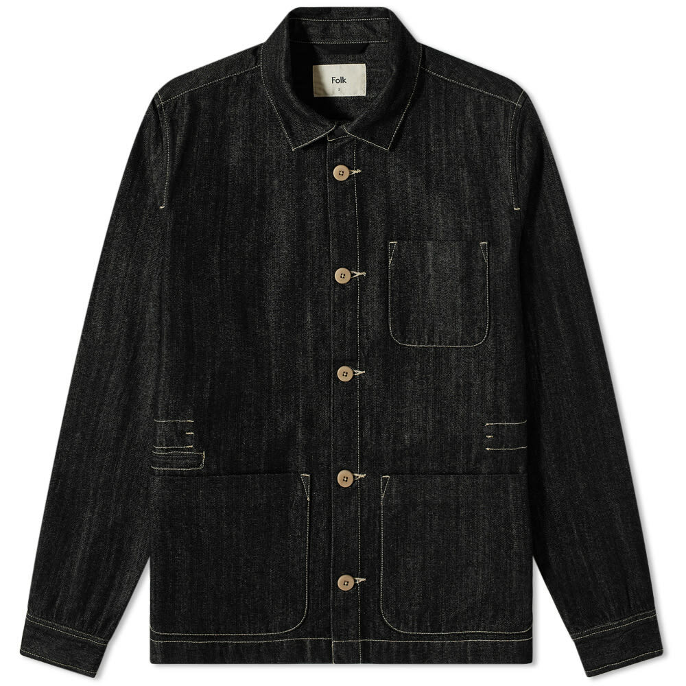 Folk Men's Assembly Jacket in Black Denim Folk