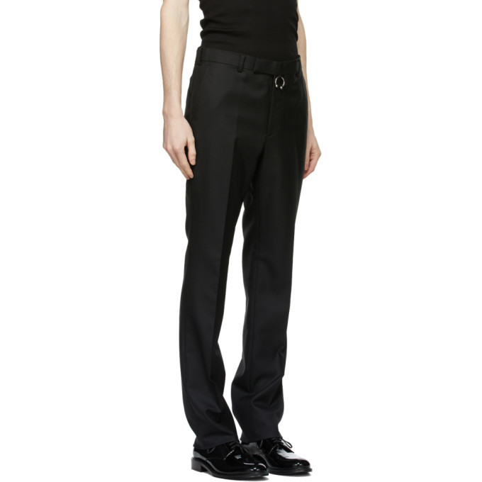 Johnlawrencesullivan Black Wool Body Piercing Jewelry Trousers