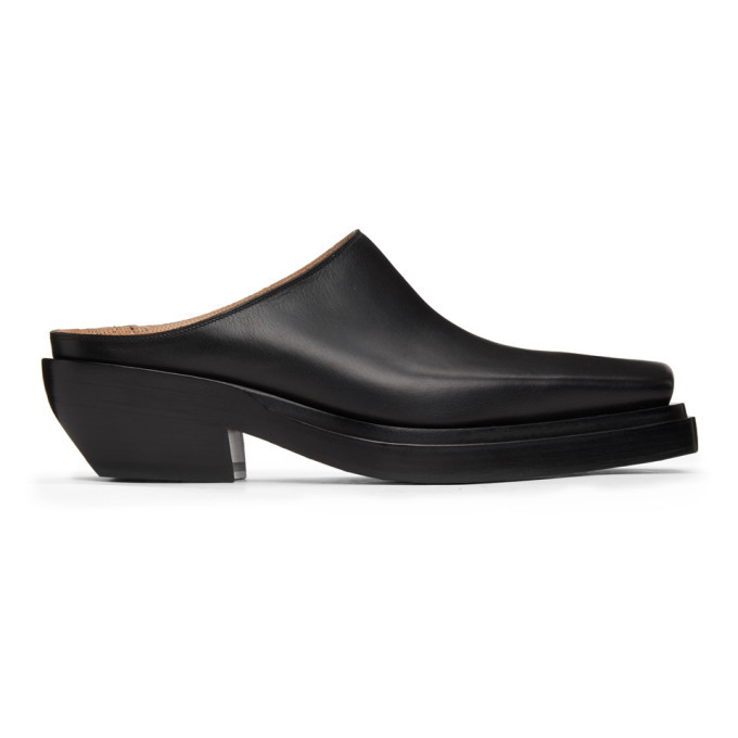 black square toe loafers