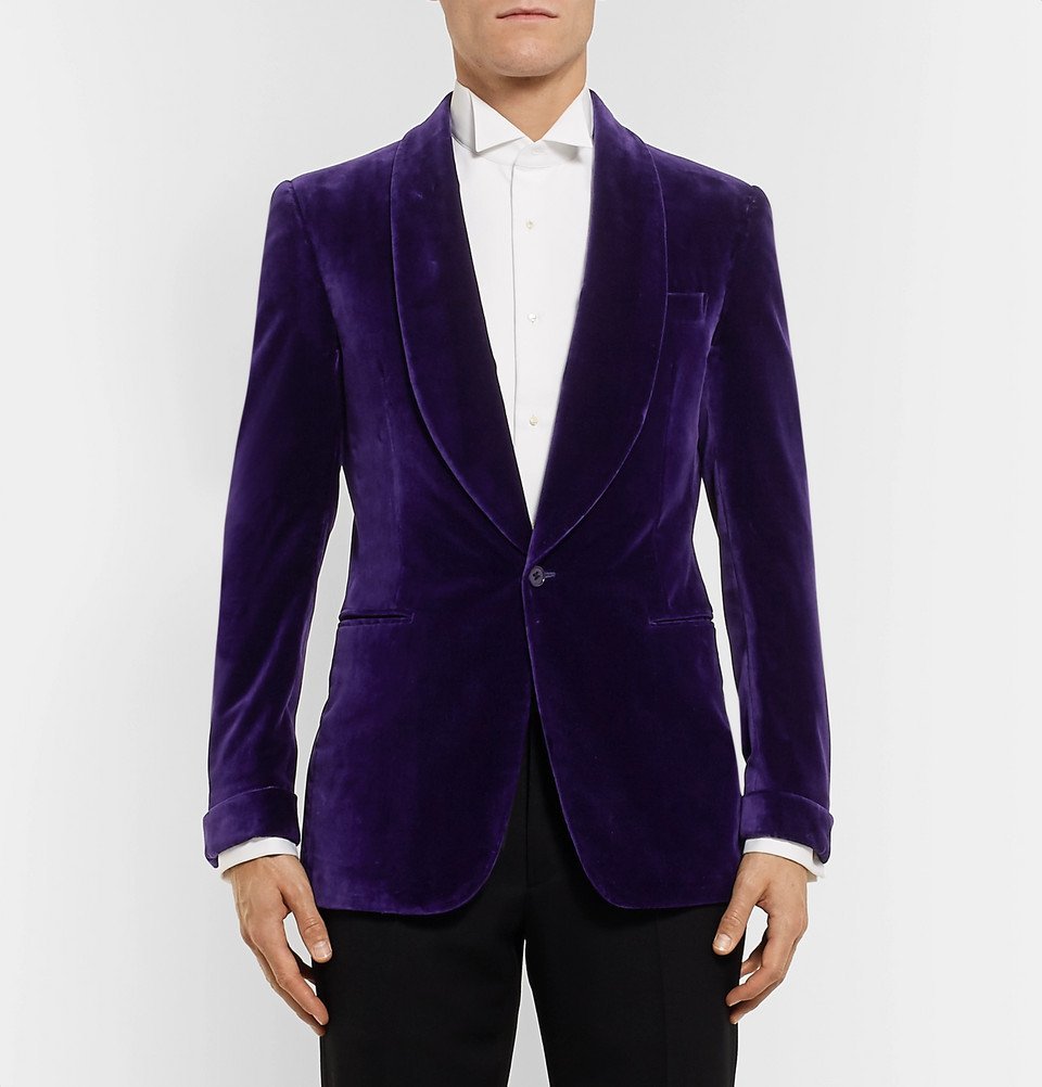 Ralph Lauren Purple Label - Purple Gregory Slim-Fit Shawl-Collar Cotton ...