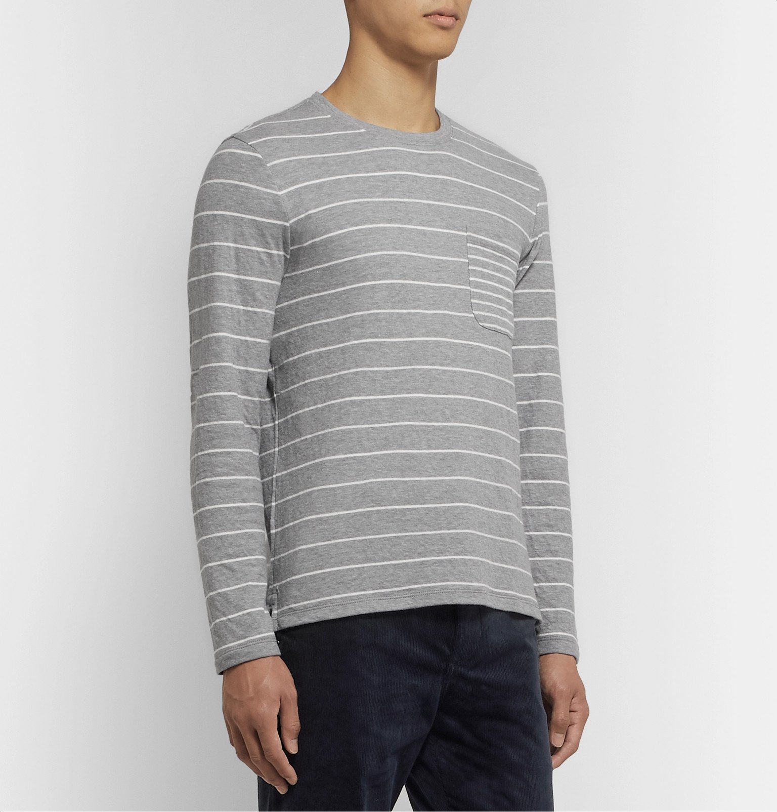 Duofold Striped Cotton-Jersey T-Shirt 