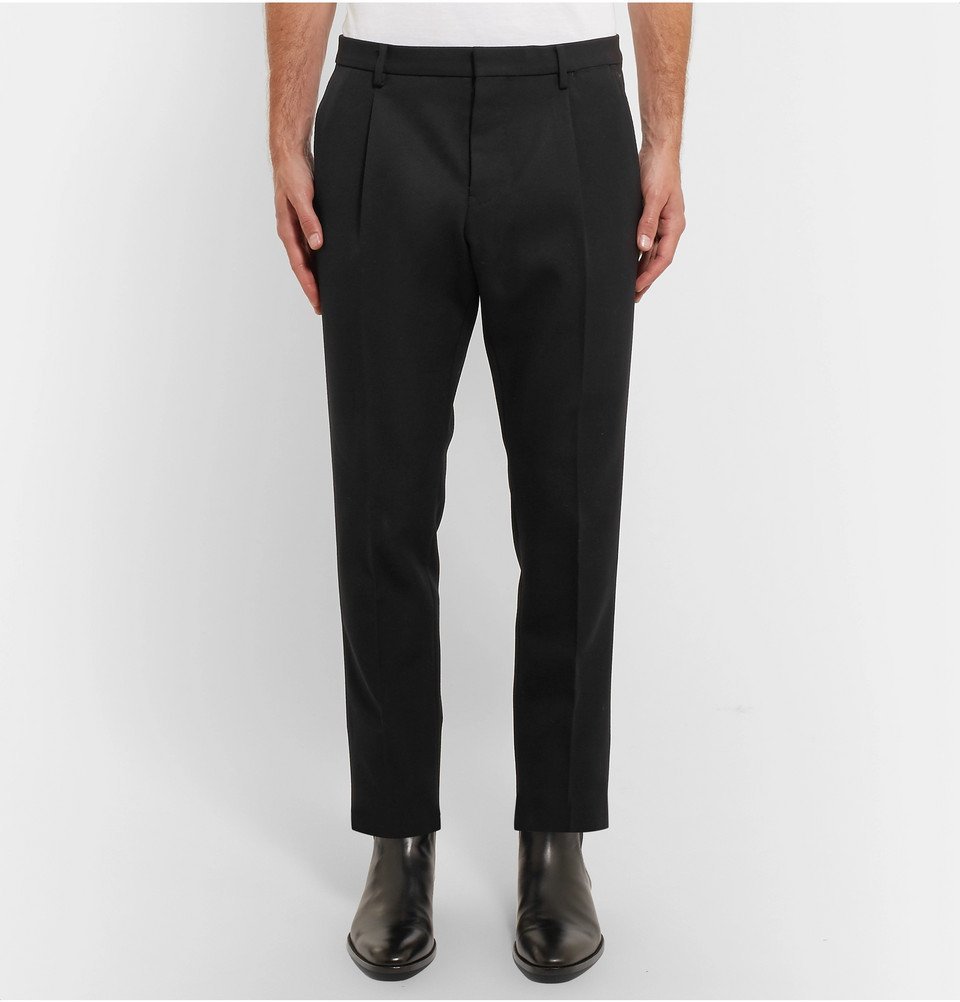 Berluti - Black Slim-Fit Pleated Twill Trousers - Men - Black Berluti