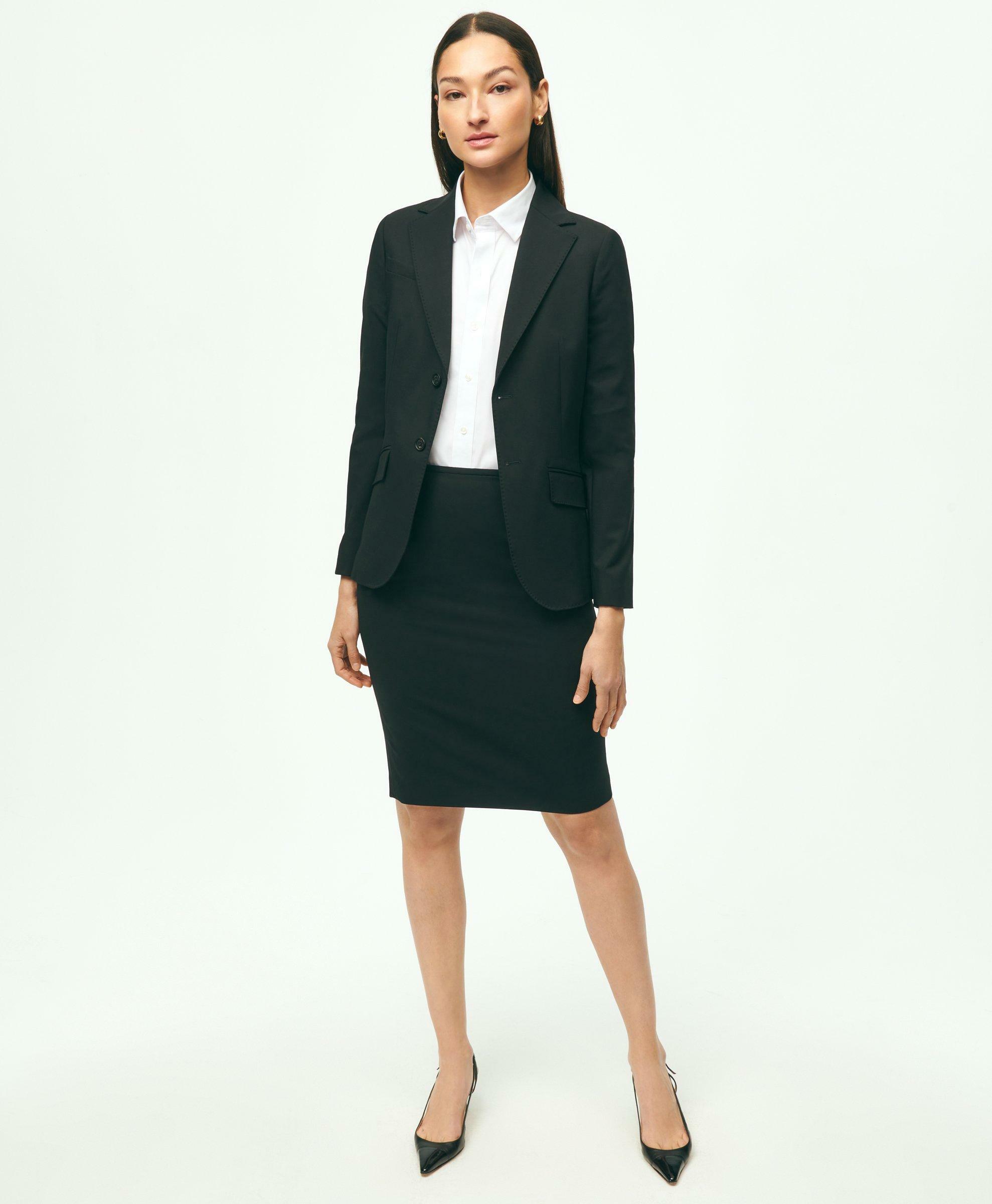 Brooks Brothers Women's The Essential Stretch Wool Pencil Skirt | Black