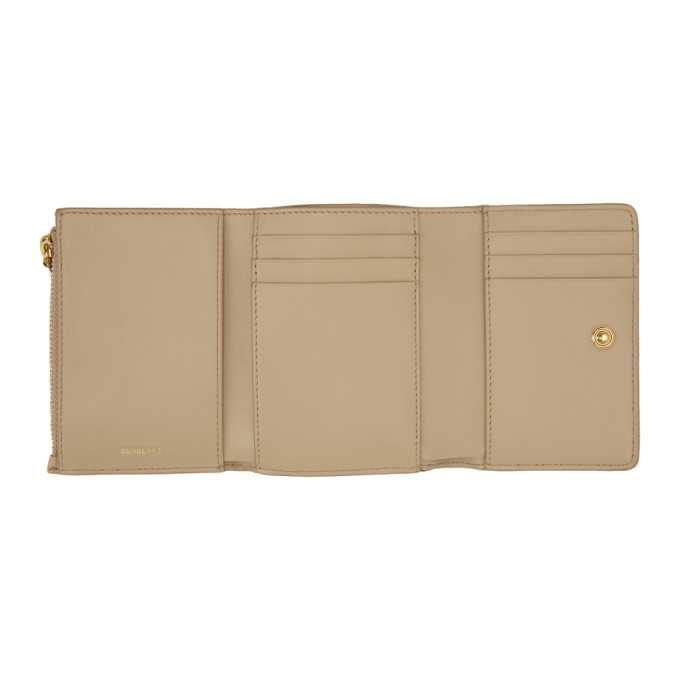 Burberry Beige E-Canvas Lancaster Wallet Burberry