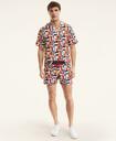 Brooks Brothers Men's Et Vilebrequin Bowling Shirt in the Mixed Signals Print | Navy