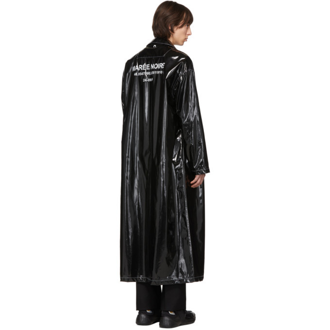 Marine Serre Black Patent Raincoat 