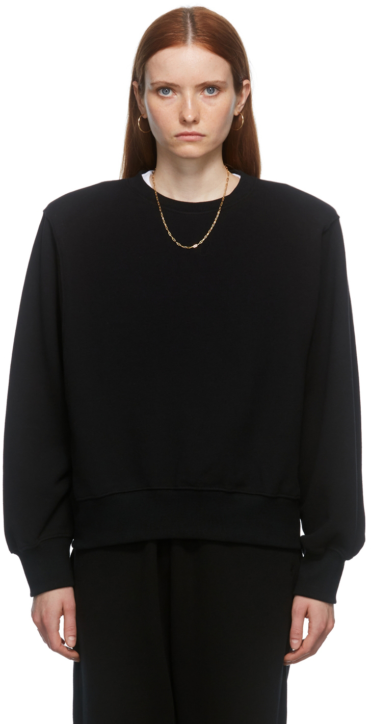 The Frankie Shop Black Padded Shoulder Vanessa Sweatshirt The Frankie Shop