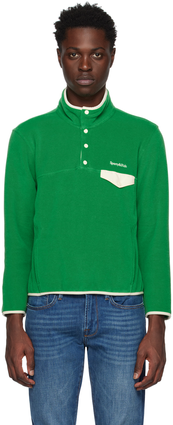 Sporty & Rich Green Serif Sweatshirt Sporty & Rich