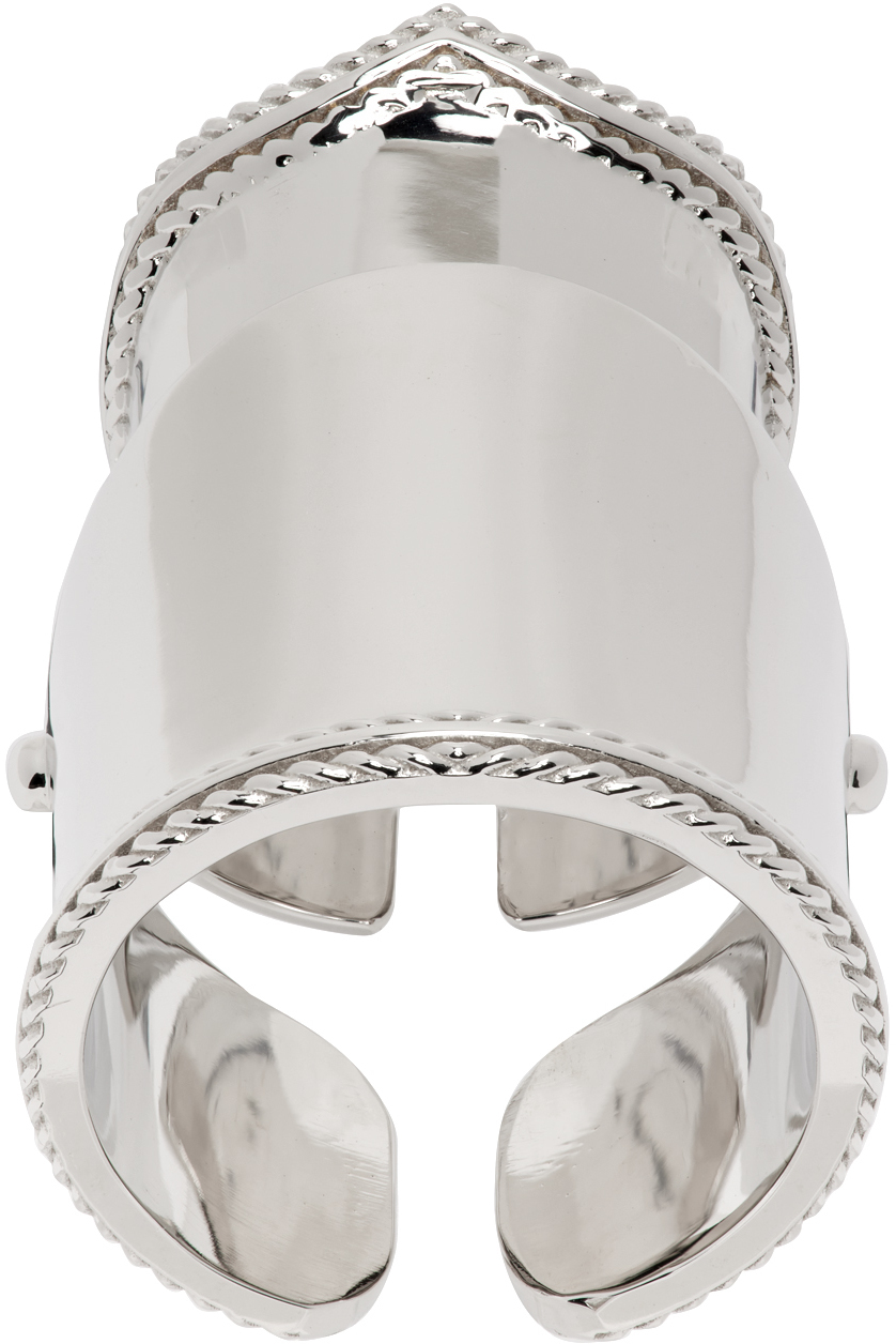 We11done Silver Armour Joint Finger Ring We11done