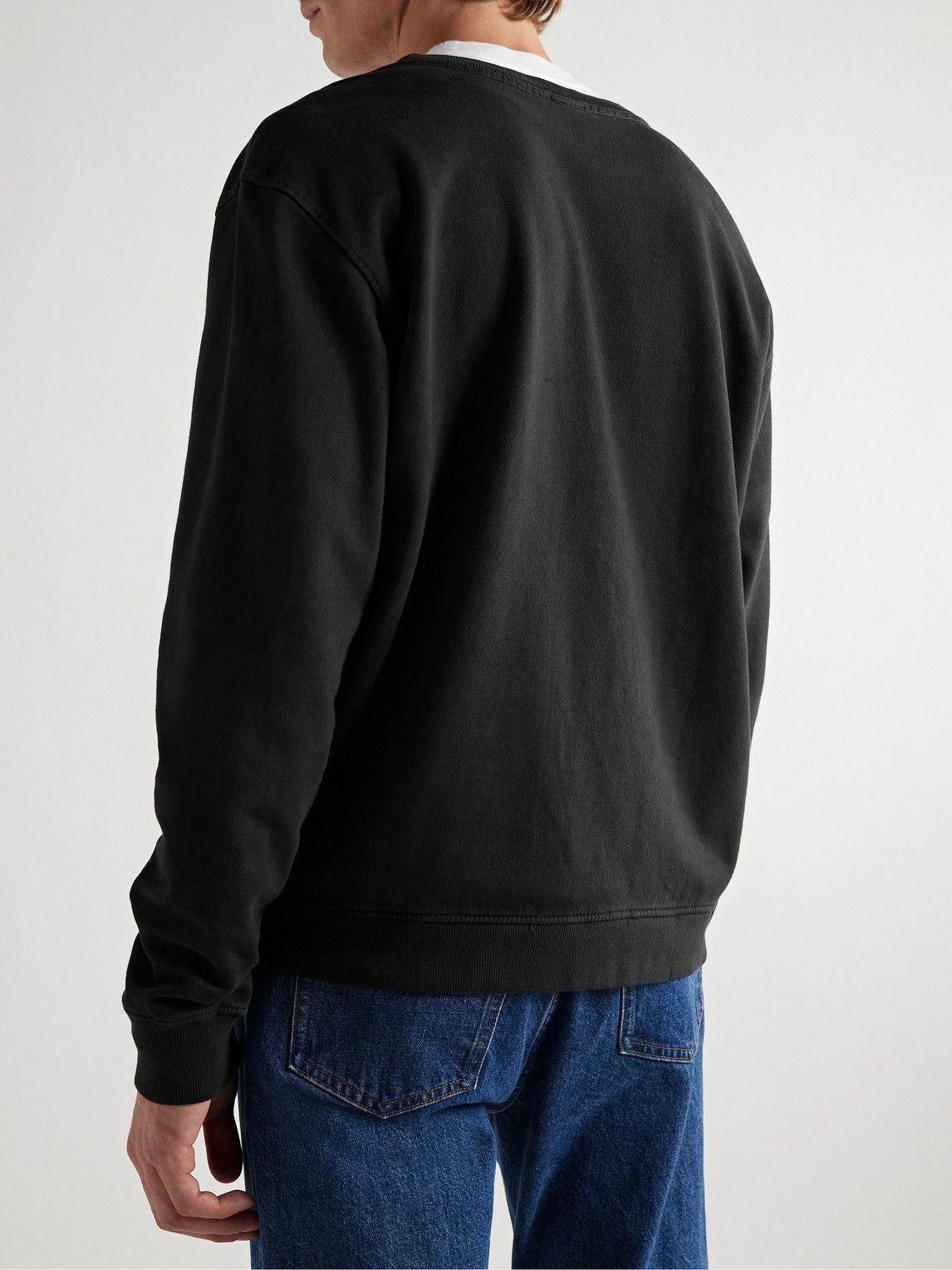 Onia - Garment-Dyed Cotton-Jersey Sweatshirt - Black Onia