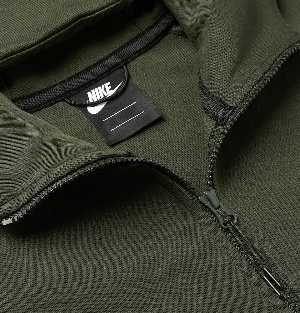 Nike - Sportswear Cotton-Blend Tech-Fleece Zip-Up Hoodie - Dark green Nike
