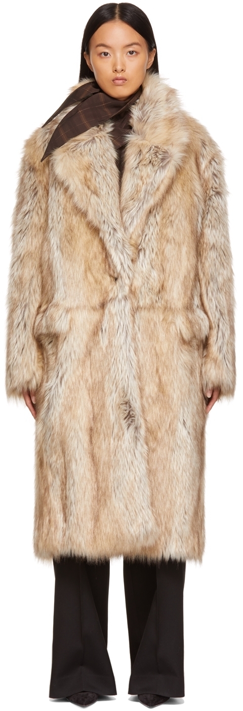Photo: Commission Beige Cupped Faux-Fur Coat