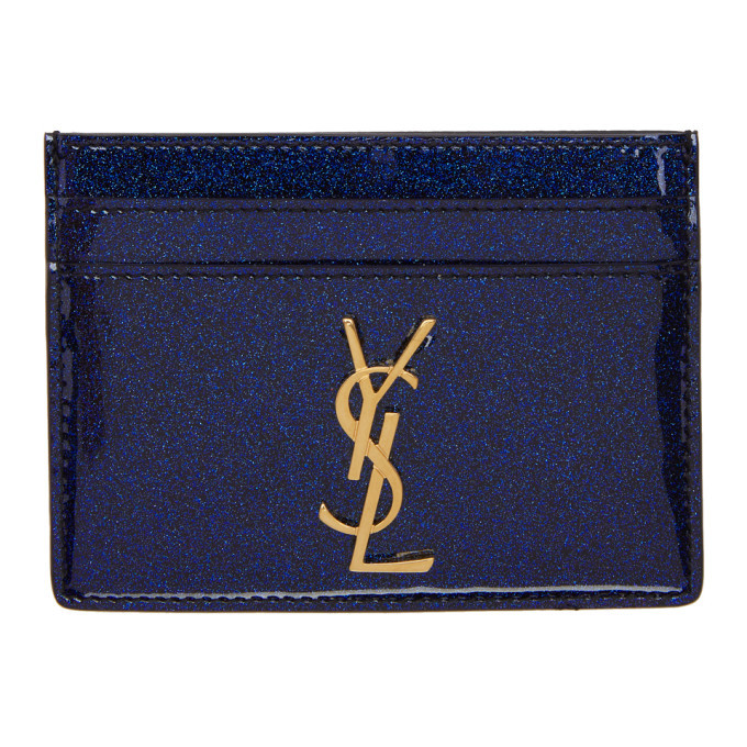 ysl card holder blue