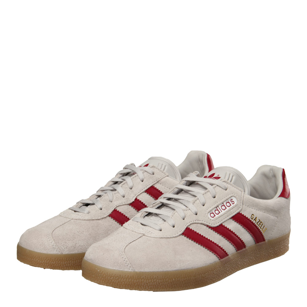 adidas gazelle white with red stripes