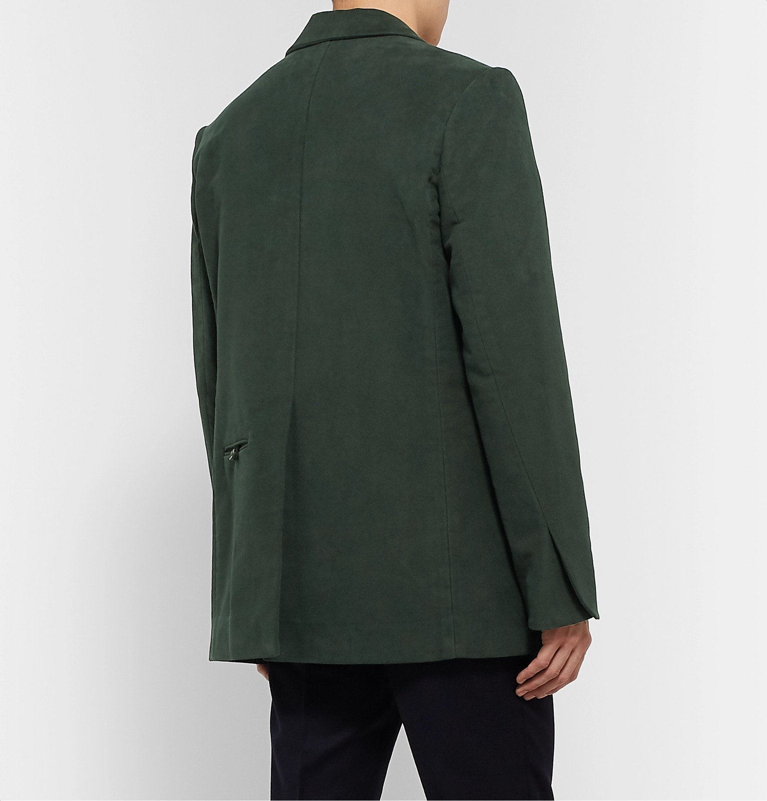 Deveaux DarkGreen CottonMoleskin Blazer Green Deveaux New York