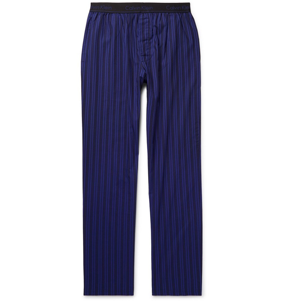 Calvin Klein Underwear - Striped Cotton-Poplin Pyjama Trousers - Blue ...