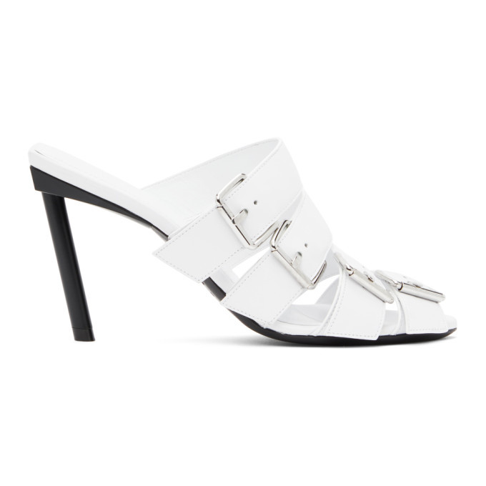 White buckle mules Clearance