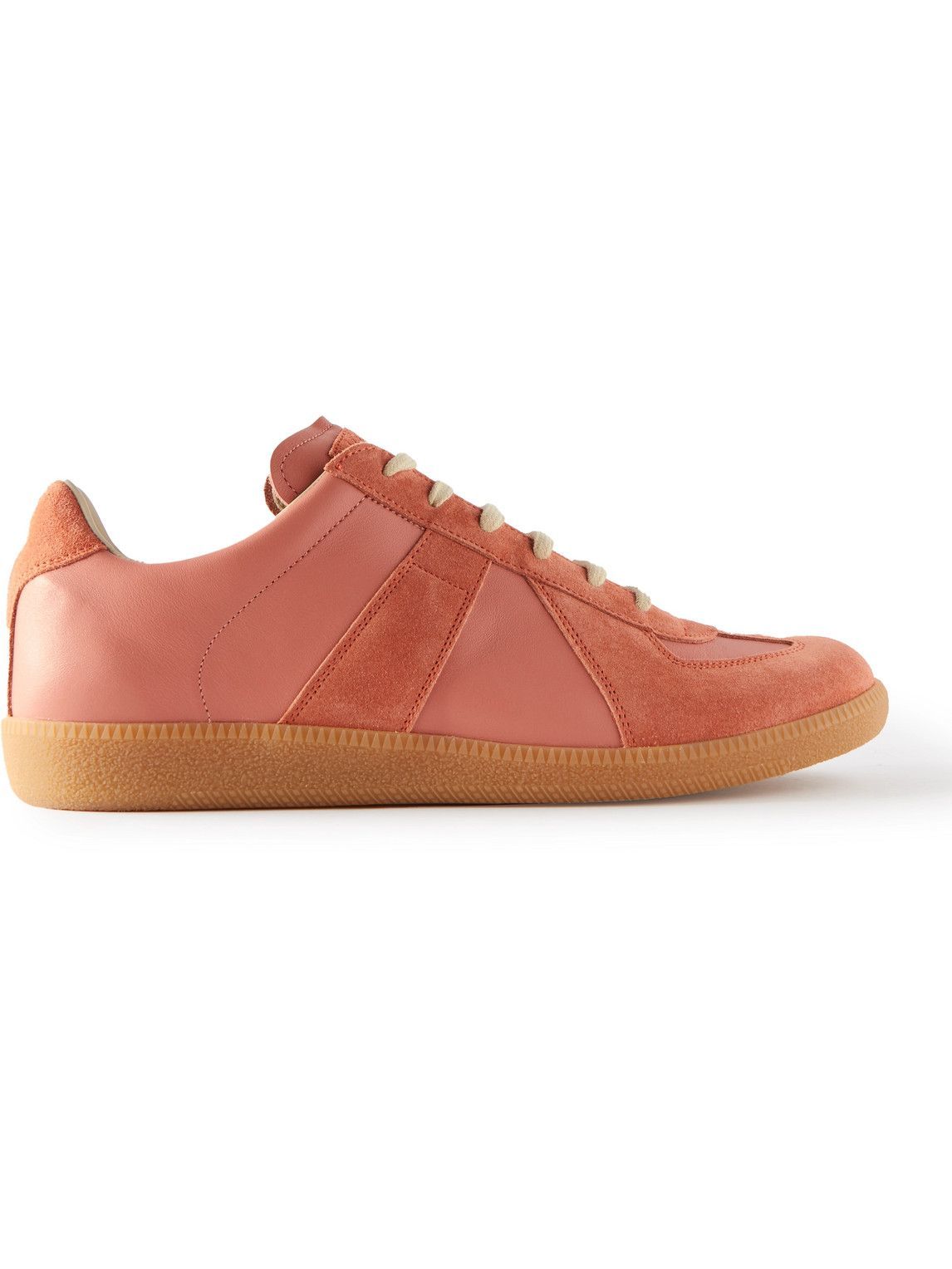 Maison Margiela - Replica Leather and Suede Sneakers - Pink Maison Margiela