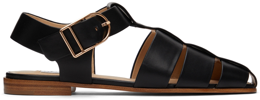 Gabriela Hearst Black Lynn Flat Sandals Gabriela Hearst