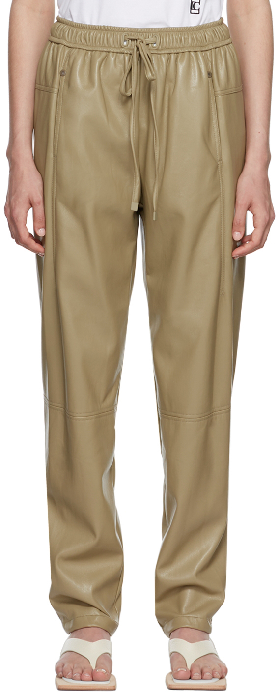 LOW CLASSIC Khaki Jogger FauxLeather Pants Low Classic