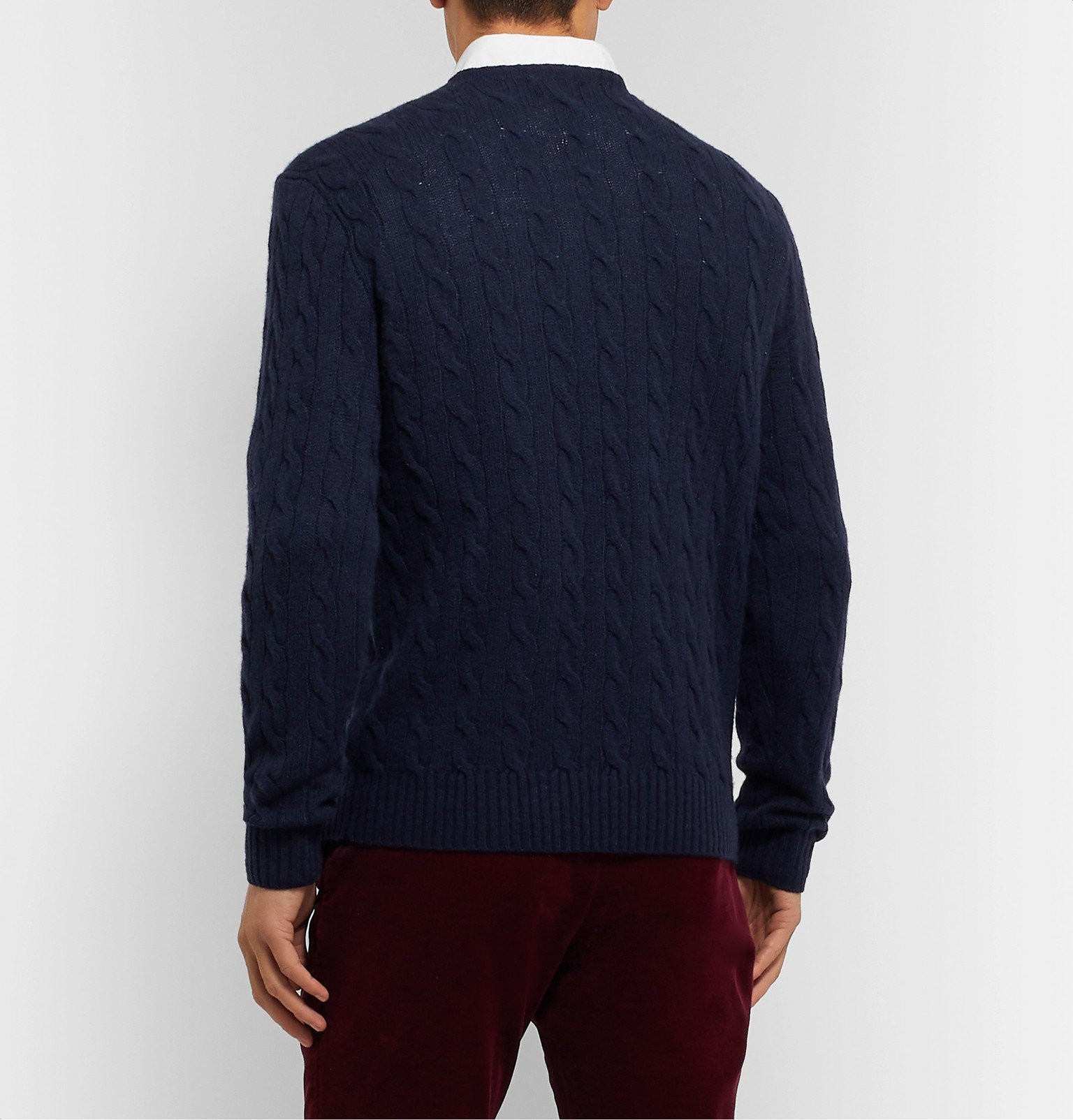 Polo Ralph Lauren - Cable-Knit Wool and Cashmere-Blend Sweater - Blue Polo Ralph  Lauren