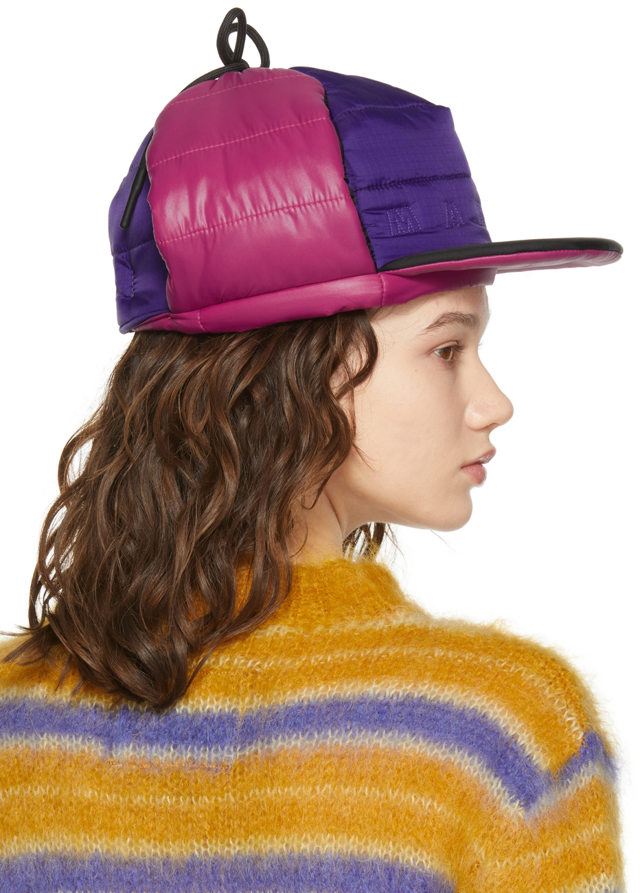 purple aviator hat