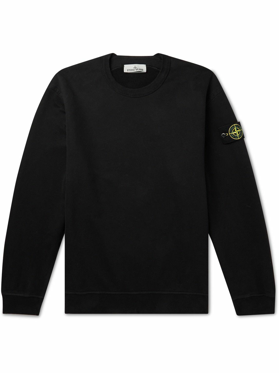 Stone Island - Logo-Appliquéd Cotton-Jersey Sweatshirt - Black Stone Island