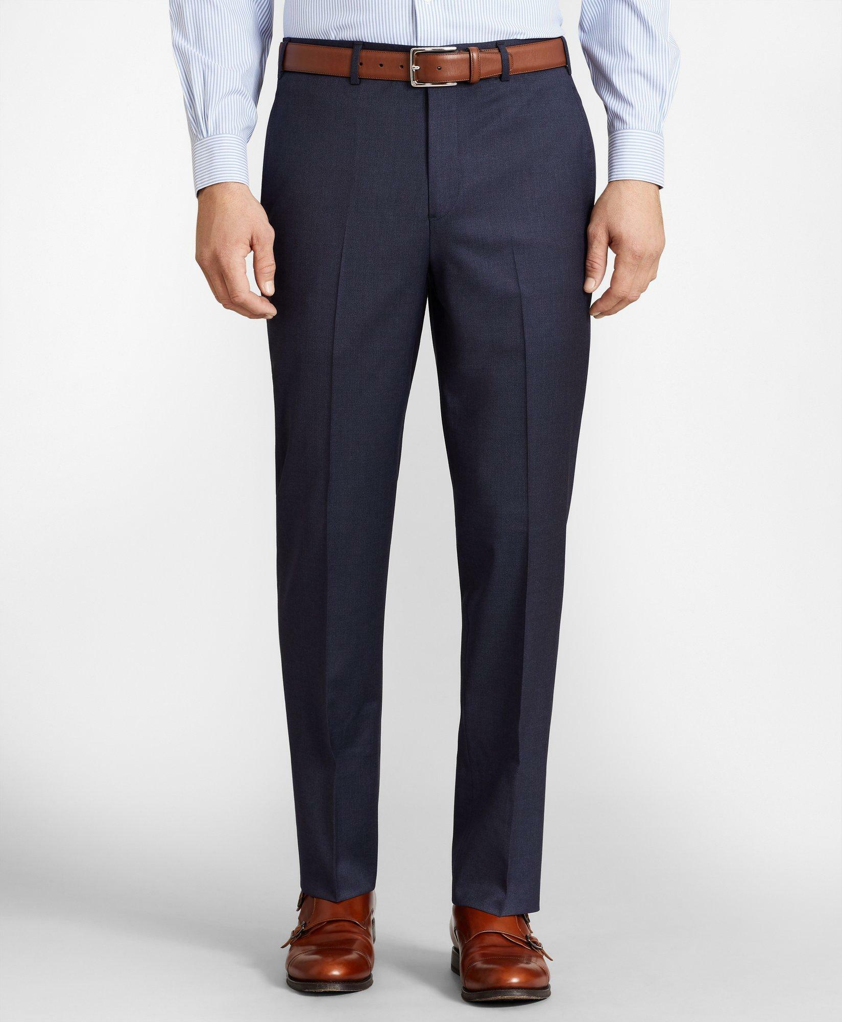Brooks Brothers Men's Flex Regent-Fit Wool Trousers | Blue