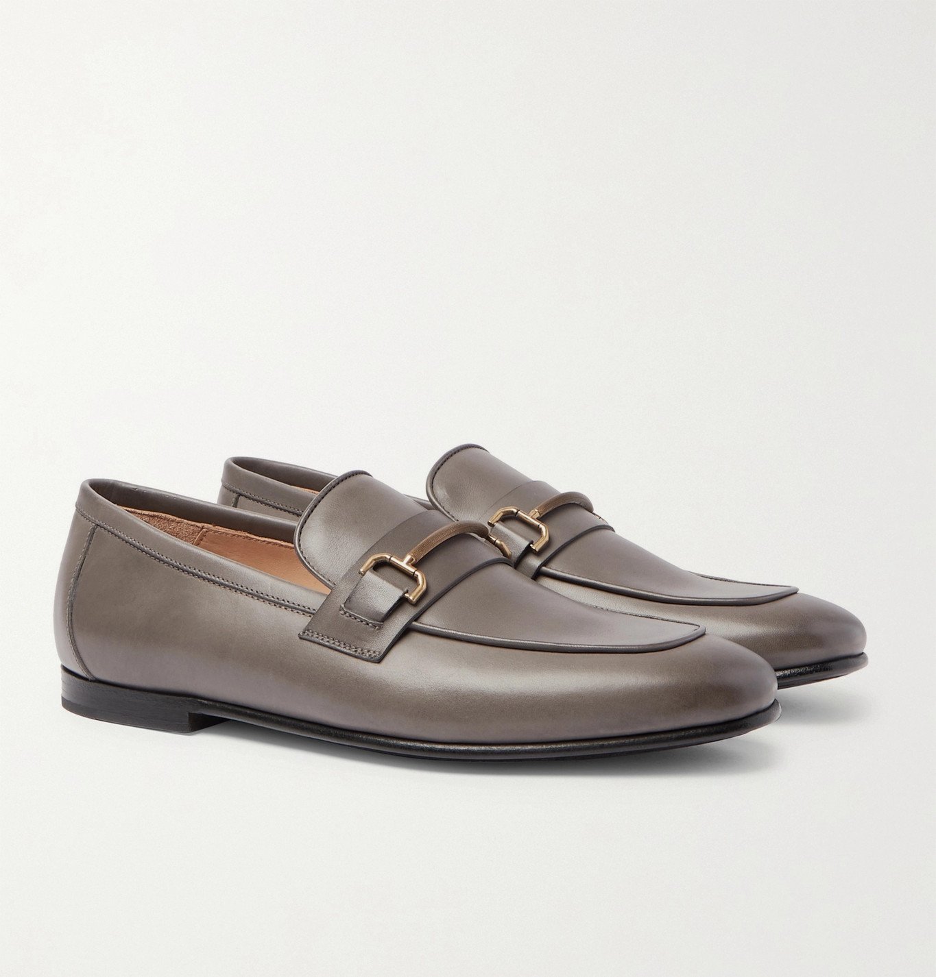 DUNHILL - Chiltern Leather Loafers - Gray Dunhill