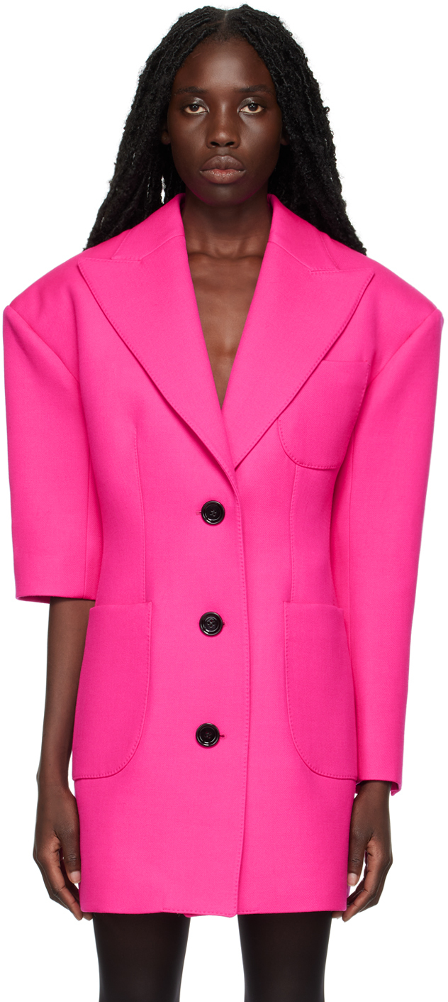 Dolce & Gabbana Pink Asymmetric Blazer Dolce & Gabbana